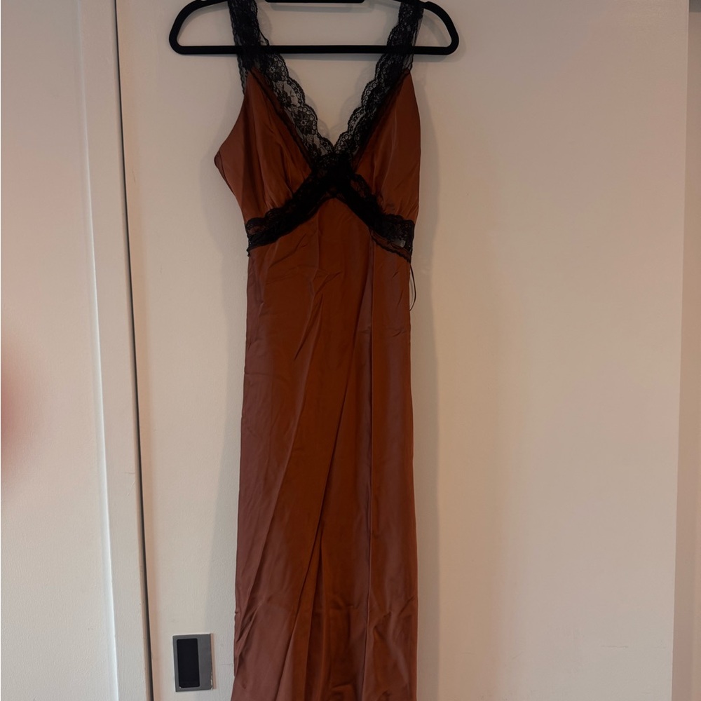 Abercrombie & Fitch Brown Chemise with Black Lace